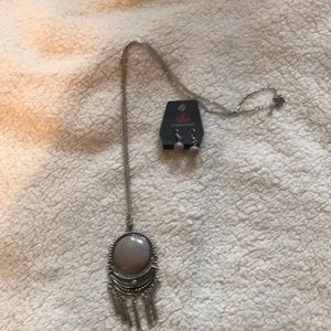 Long necklace with matching earrings